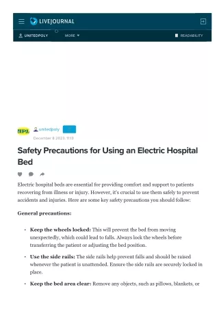 Safety Precautions for Using an Electric Hospital Bed