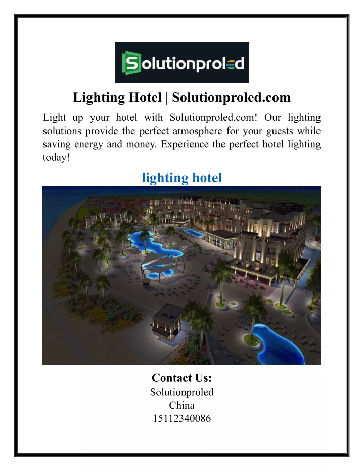 lighting hotel solutionproled com