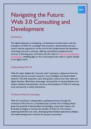 Navigating the Future web3 consulting and development