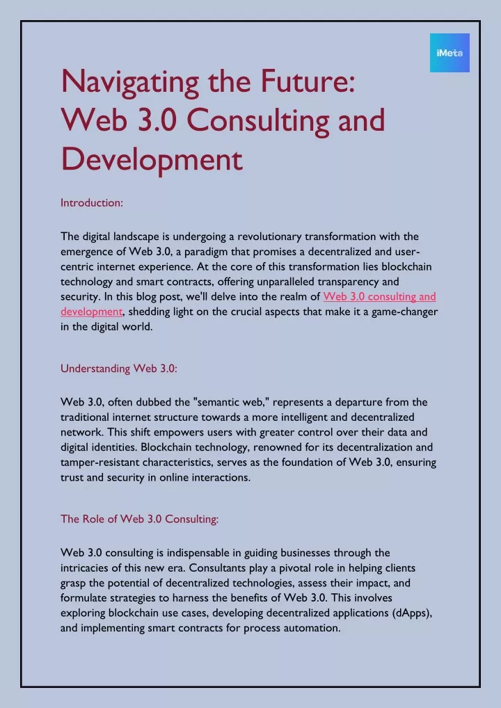 navigating the future web 3 0 consulting