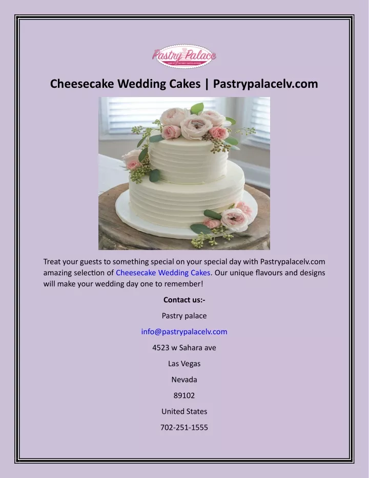 cheesecake wedding cakes pastrypalacelv com