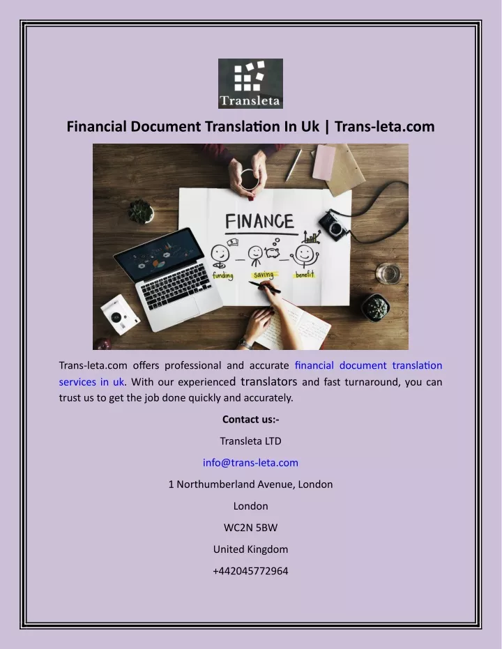 financial document translation in uk trans leta