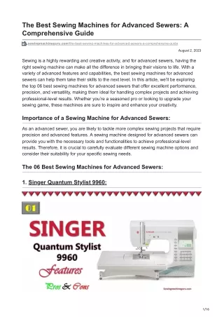 sewingmachineguru.com-The Best Sewing Machines for Advanced Sewers A Comprehensive Guide