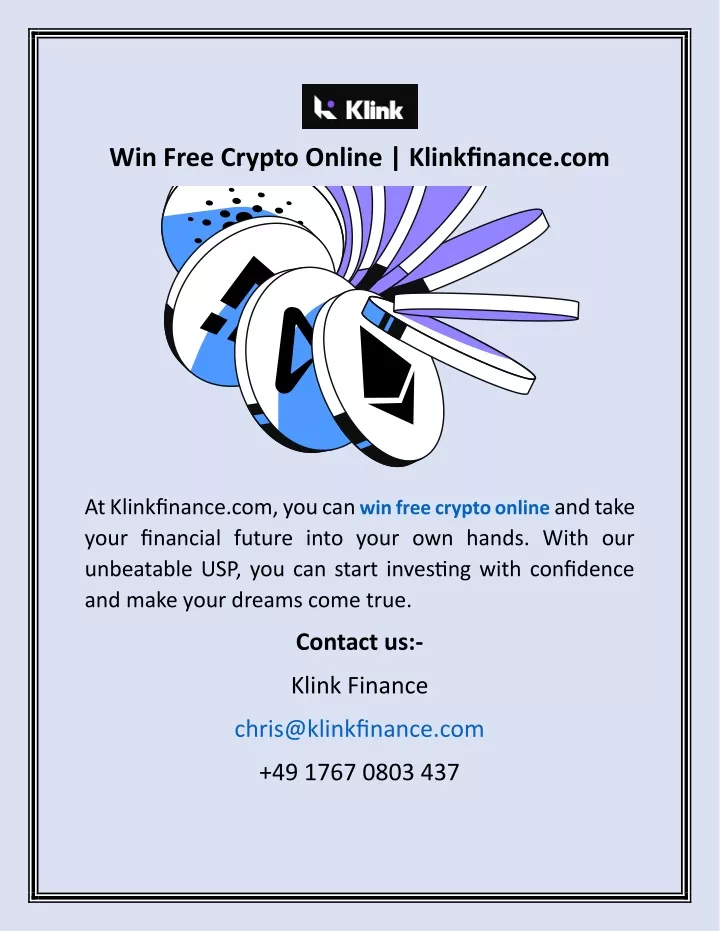 win free crypto online klinkfinance com