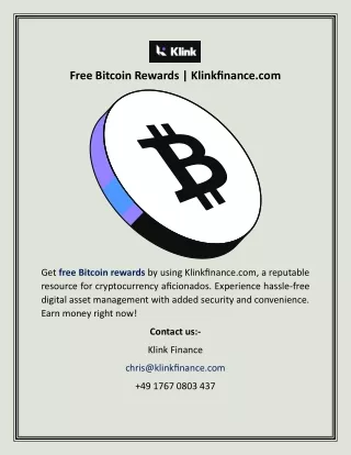 Free Bitcoin Rewards Klinkfinance