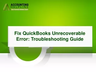 fix quickbooks unrecoverable error troubleshooting guide