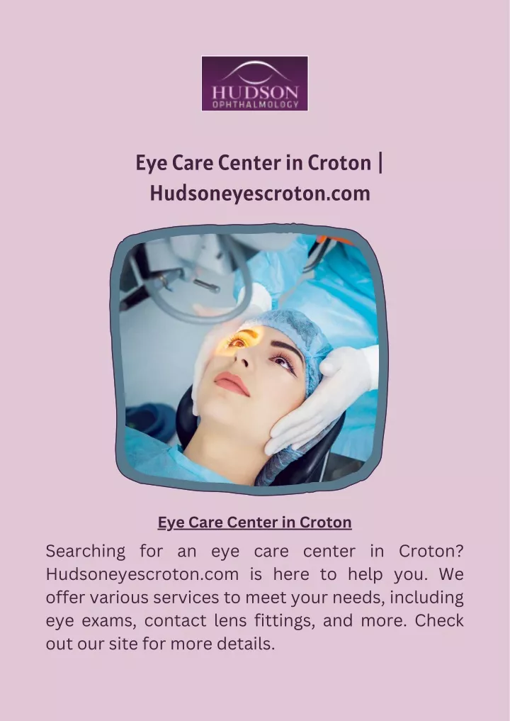 eye care center in croton hudsoneyescroton com