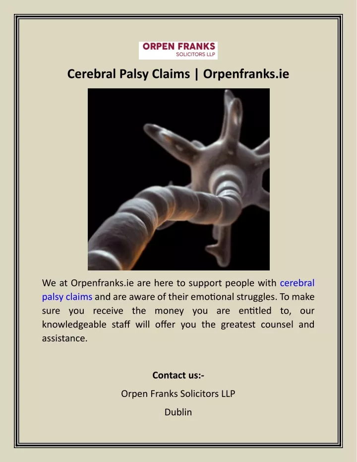 cerebral palsy claims orpenfranks ie