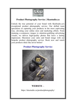 Product Photography Service  Skustudio.ca