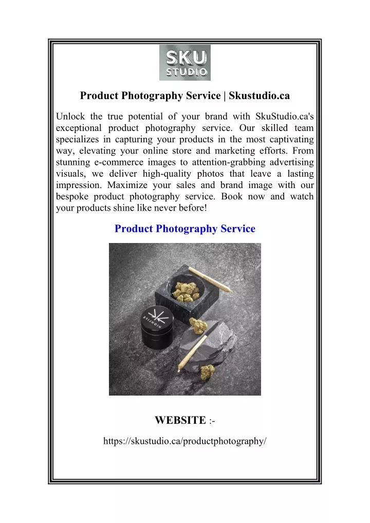product photography service skustudio ca