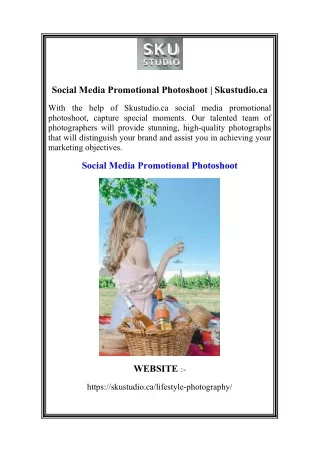Social Media Promotional Photoshoot  Skustudio.ca