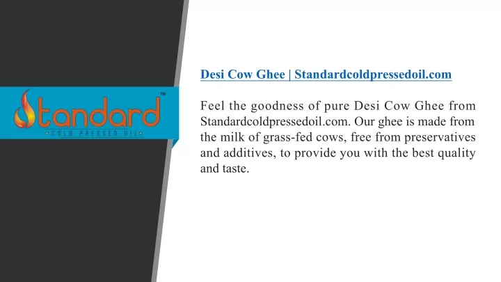 desi cow ghee standardcoldpressedoil com