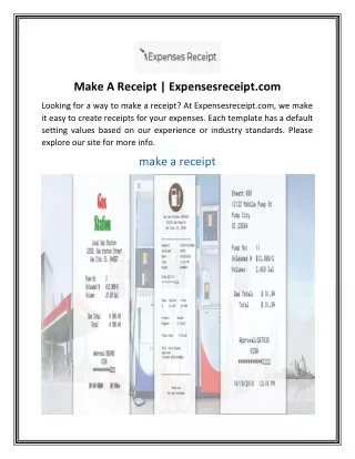 Make A Receipt  Expensesreceipt