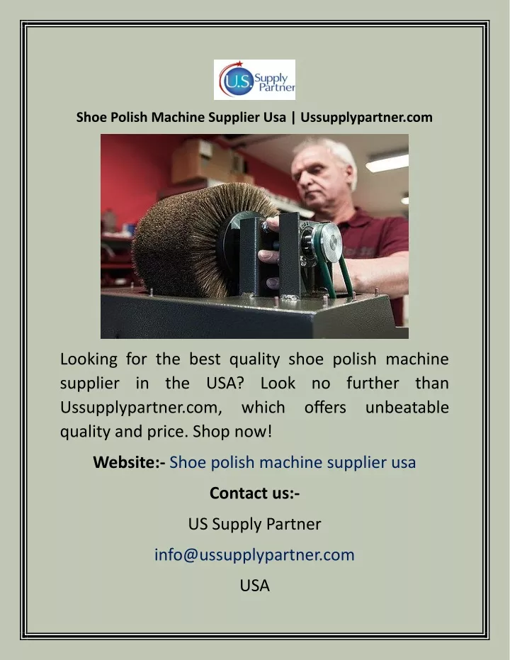 shoe polish machine supplier usa ussupplypartner