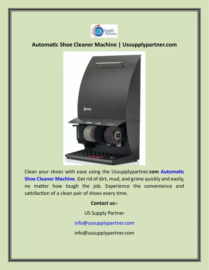 automatic shoe cleaner machine ussupplypartner com