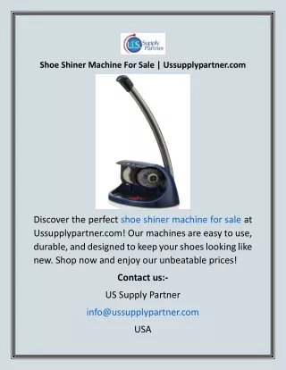 Shoe Shiner Machine For Sale  Ussupplypartner