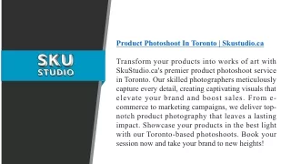 Product Photoshoot In Toronto  Skustudio.ca