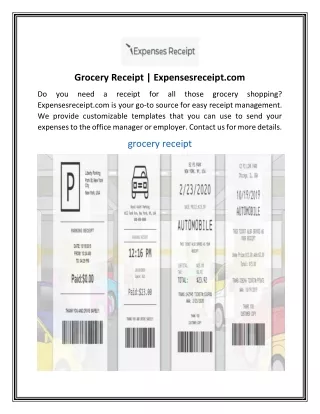 Grocery Receipt  Expensesreceipt