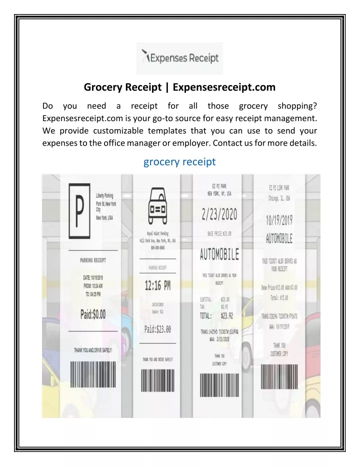grocery receipt expensesreceipt com