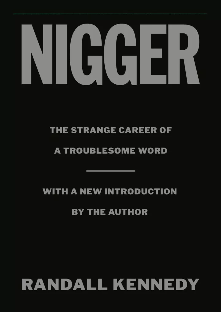 pdf read download nigger the strange career