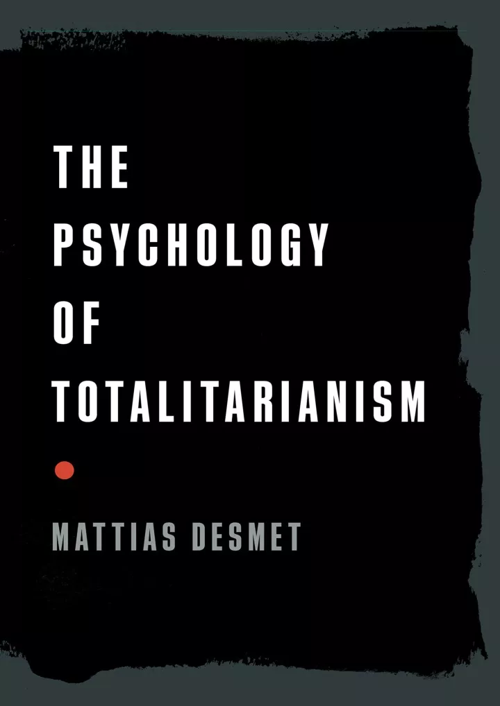 read download the psychology of totalitarianism