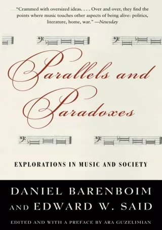 ❤READ✔ ebook [PDF]  Parallels and Paradoxes: Explorations in Music and Society