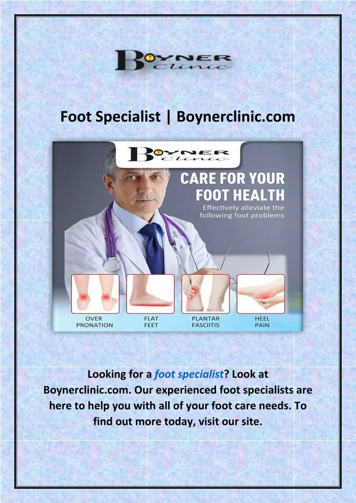 foot specialist boynerclinic com