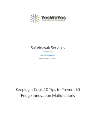 Keeping It Cool 10 Tips to Prevent LG Fridge Innovation Malfunctions