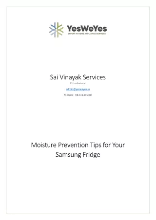 Moisture Prevention Tips for Your Samsung Fridge