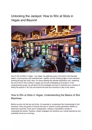unlocking the jackpot how to win at slots