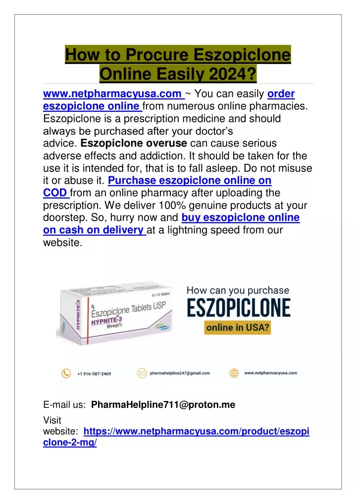 how to procure eszopiclone online easily 2024