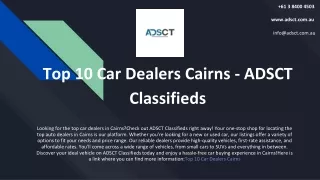 Top 10 Car Dealers Cairns - ADSCT Classifieds