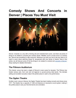 comedy denver places you must visit