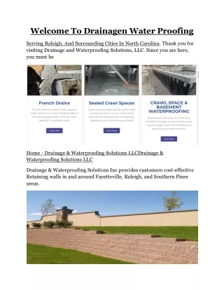welcome to drainagen water proofing