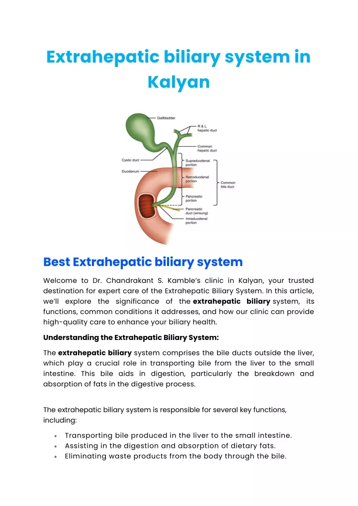 extrahepatic biliary system in kalyan