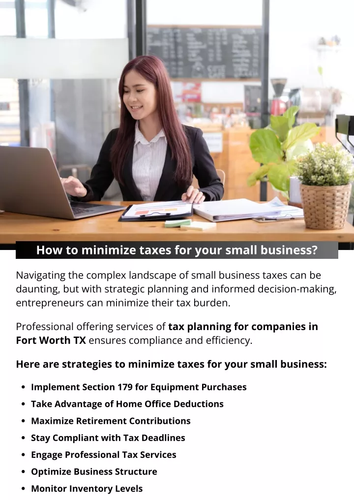 how to minimize taxes for your small business