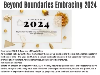 Beyond Boundaries Embracing 2024