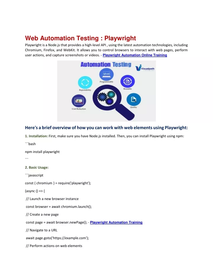 web automation testing playwright playwright