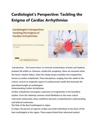 cardiologist s perspective tackling the enigma
