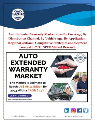 Auto Extended Warranty Market Share and Outlook till 2033: SPER Market Research