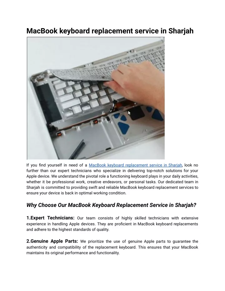 macbook keyboard replacement service in sharjah
