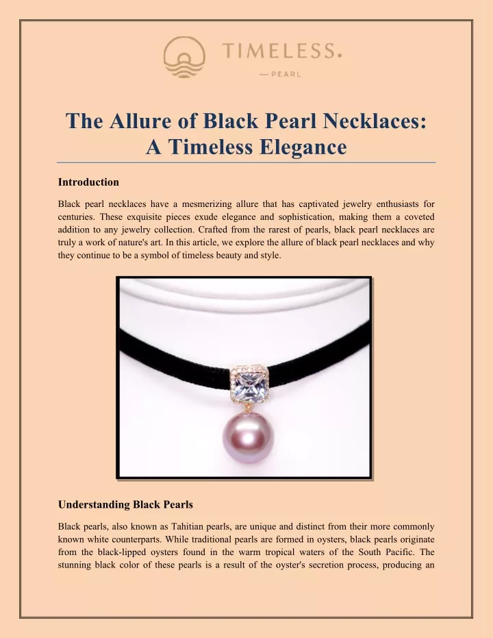 the allure of black pearl necklaces a timeless