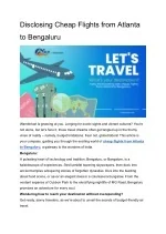 Disclosing Cheap Flights from Atlanta to Bengaluru - slide 1