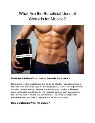 What Are the Beneficial Uses of Steroids for Muscle?