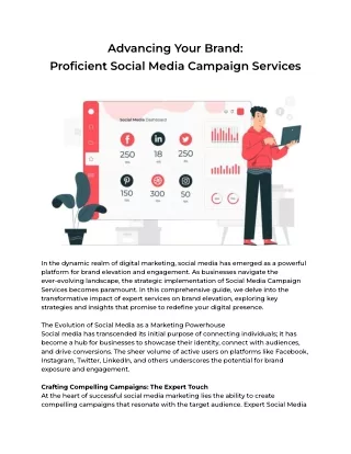 Advancing Your Brand - Proficient Social Media Campaign Services