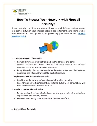 How To Protect Your Network with Firewall Security?