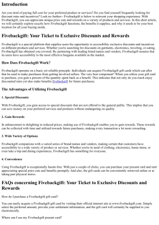 Fivebackgift: Your Ticket to Exclusive Discounts and Rewards