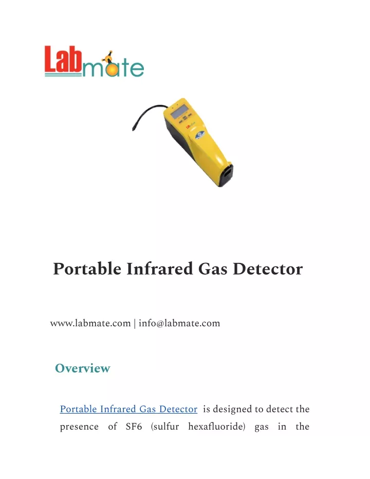 portable infrared gas detector