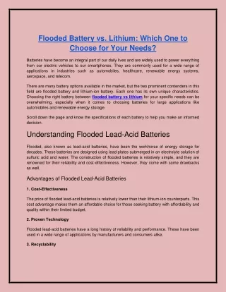 Lithium Battery_flooded battery vs lithium
