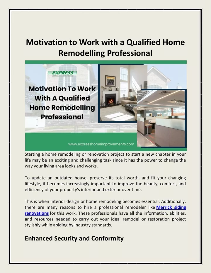 motivation to work with a qualified home